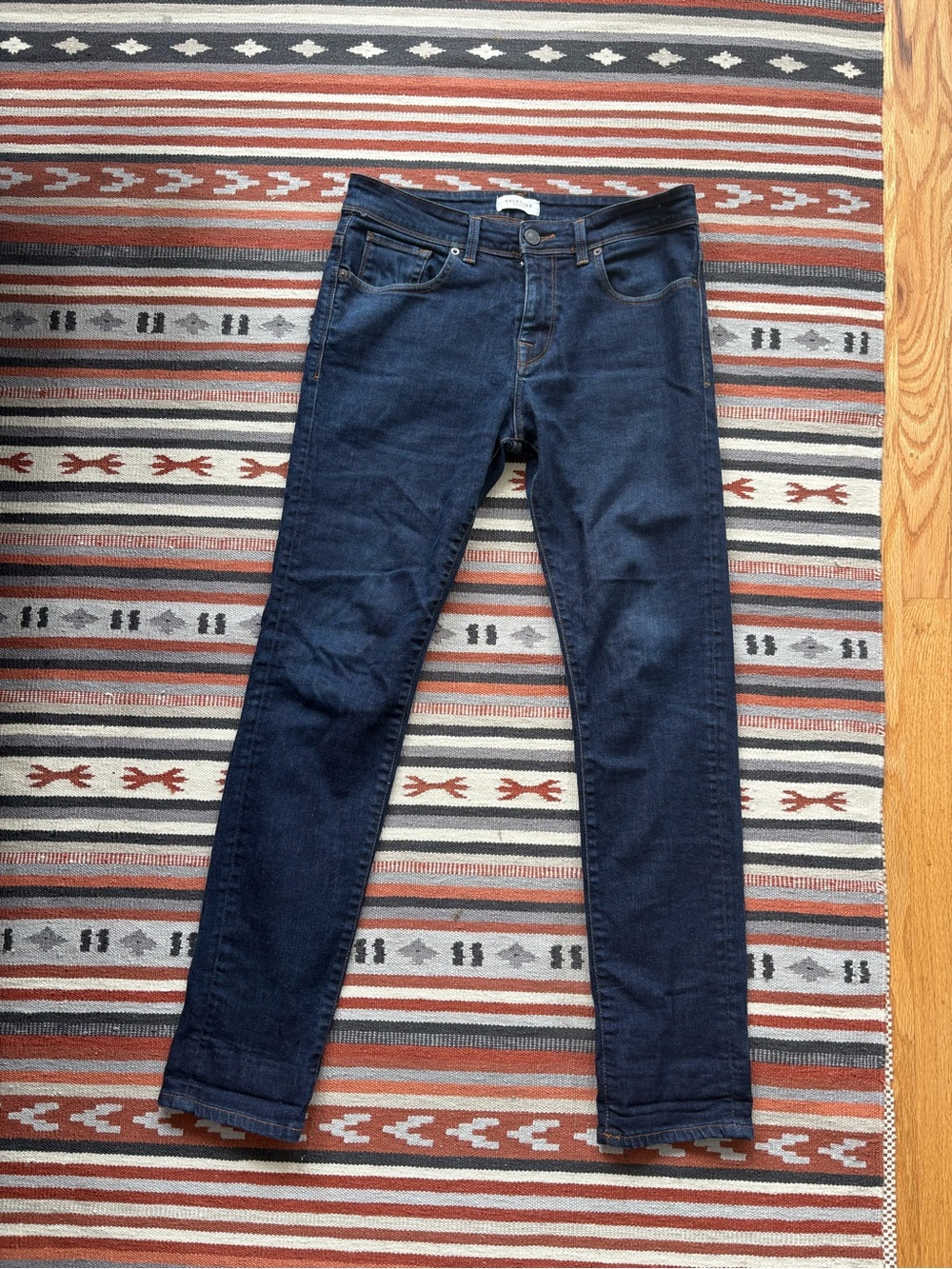 Selected Slim Leon Men's Skinny Jeans in Dark Blue